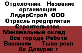 Отделочник › Название организации ­ ЛидерСтрой, ООО › Отрасль предприятия ­ Строительство › Минимальный оклад ­ 1 - Все города Работа » Вакансии   . Тыва респ.,Ак-Довурак г.